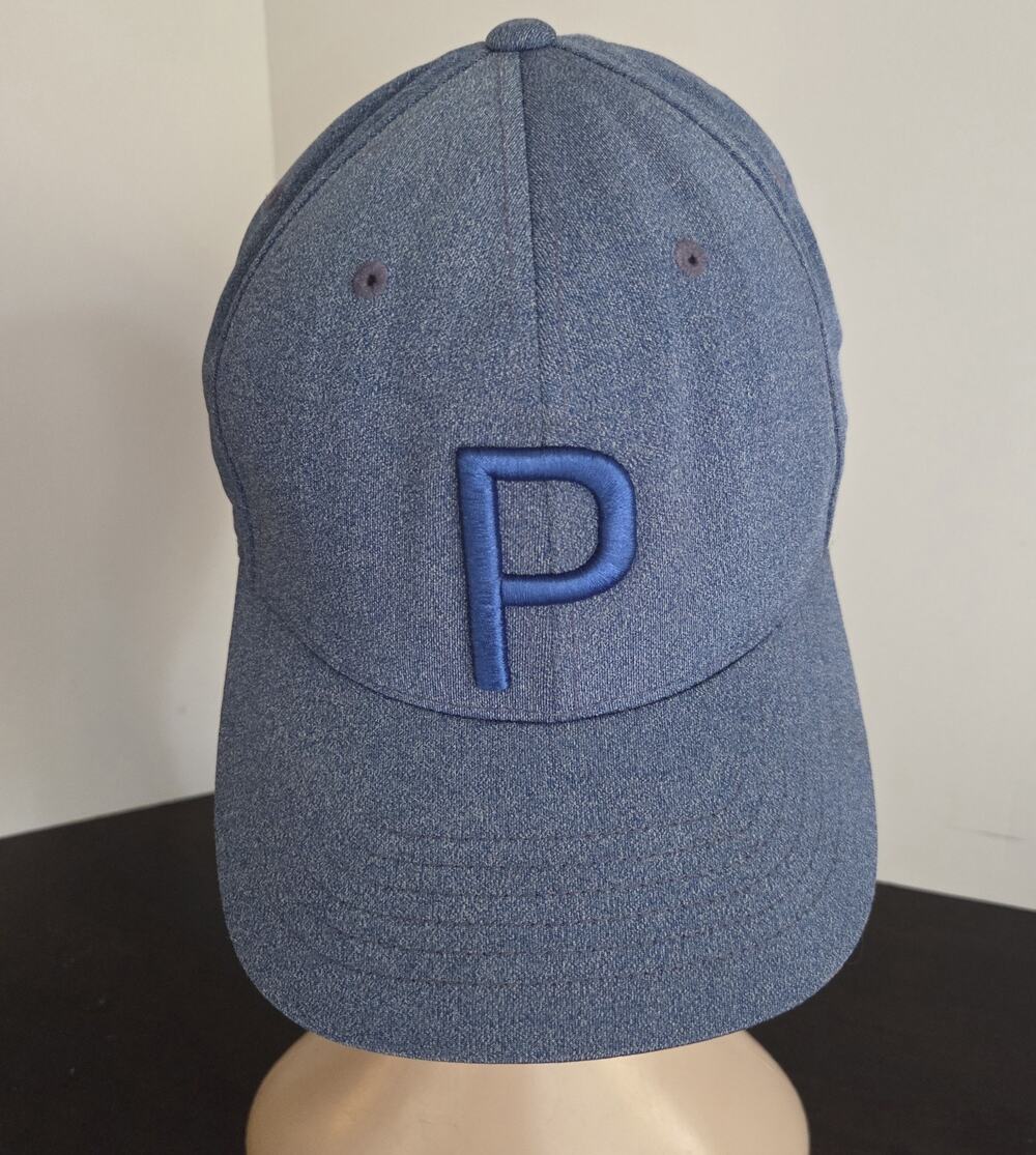 Puma Tour Exclusive Snapback Snapback Tech 110 Golf Hat Heathered Blue Cap